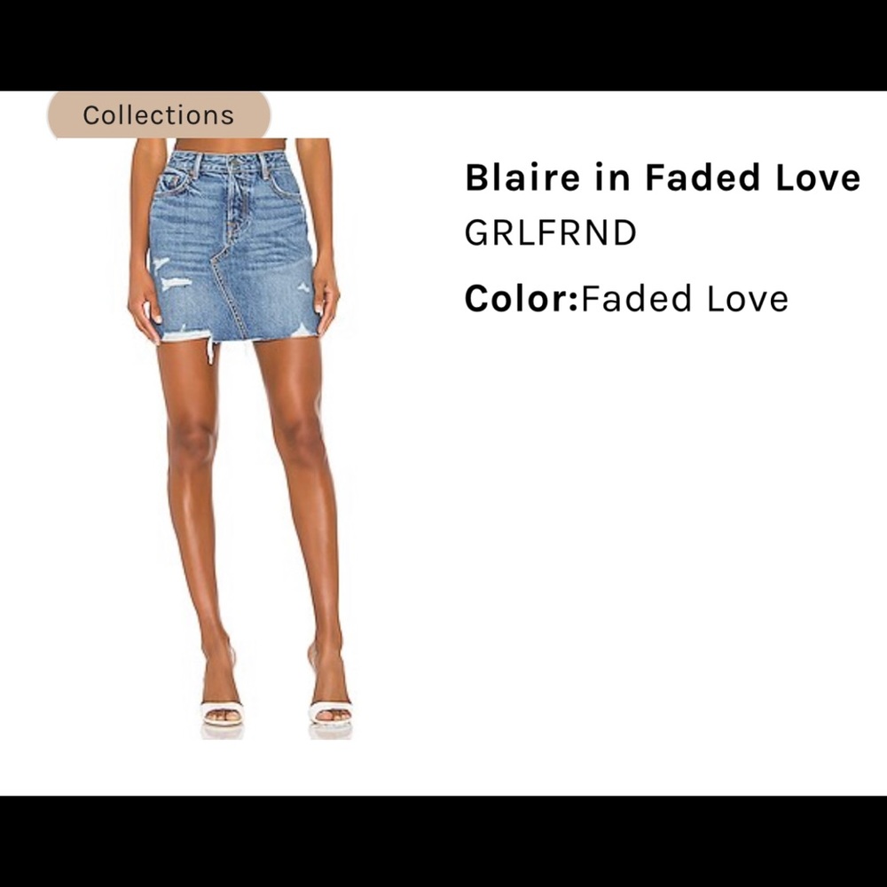 GRLFRND Jean skirt. Blaire in faded love